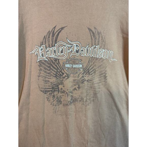 Harley Davidson Mens Brown 2007 Skull and Dice Short Sleeve Shirt - XXL - Picture 2 of 8